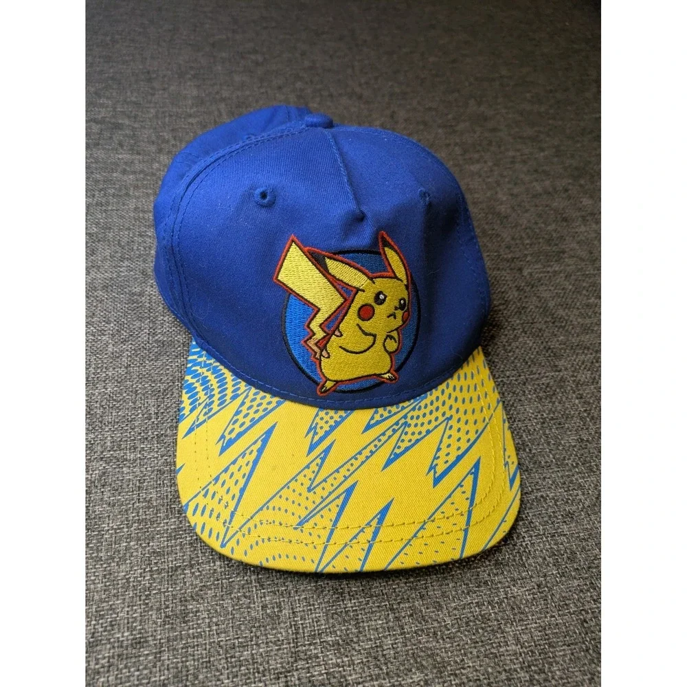 Vintage Pokemon‎ Hat youth Pikachu blue snapback adjustable Game Cap Nintendo